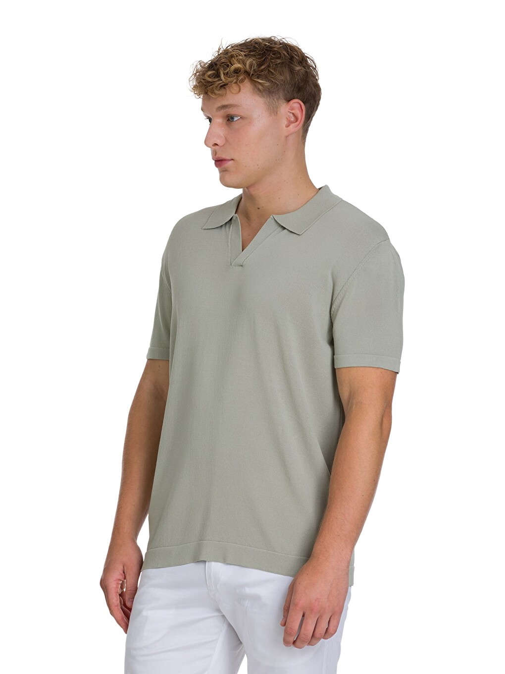Haki Regular Fit Polo Yaka Rayon Tişört-2