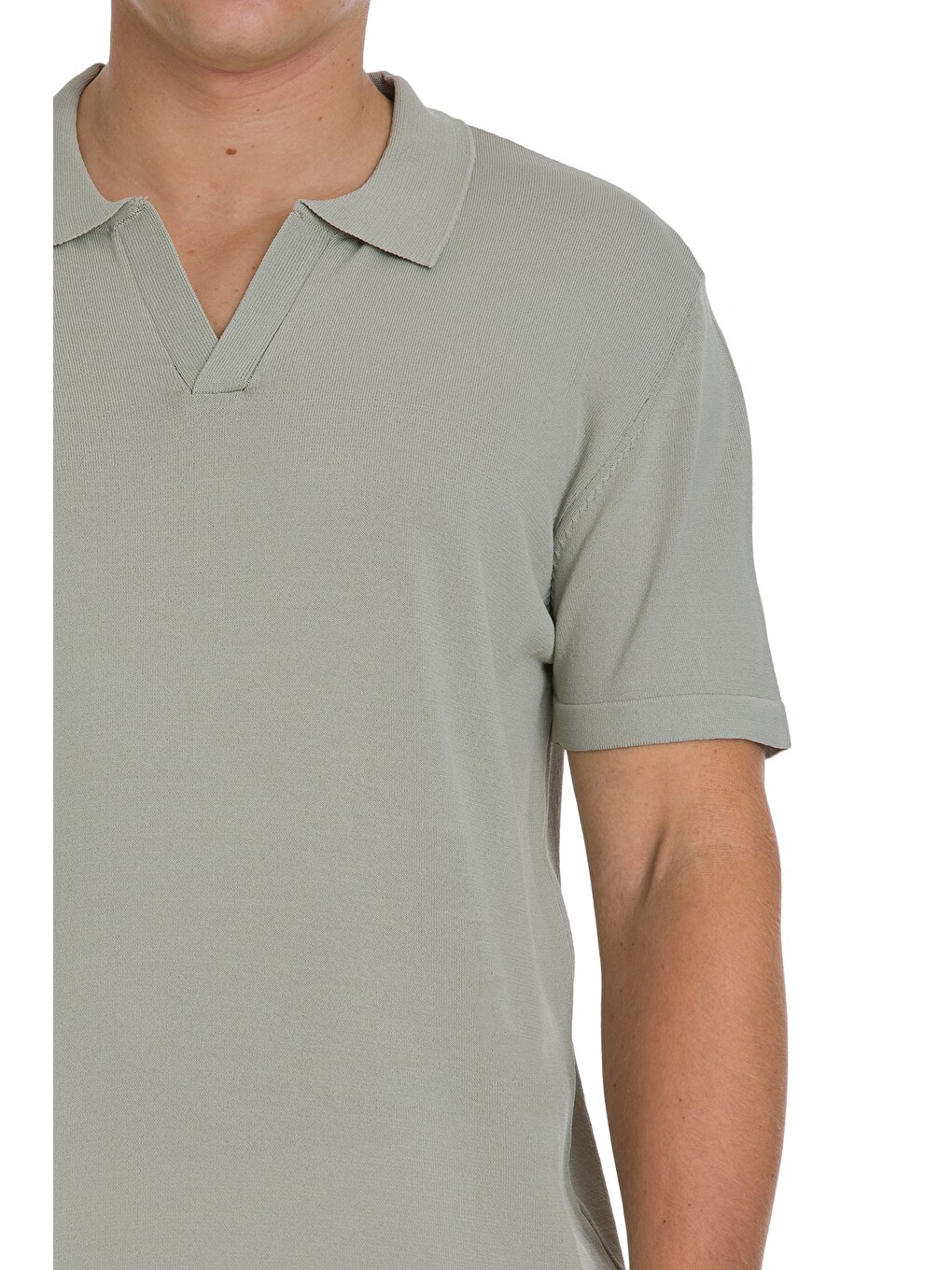 Haki Regular Fit Polo Yaka Rayon Tişört-3