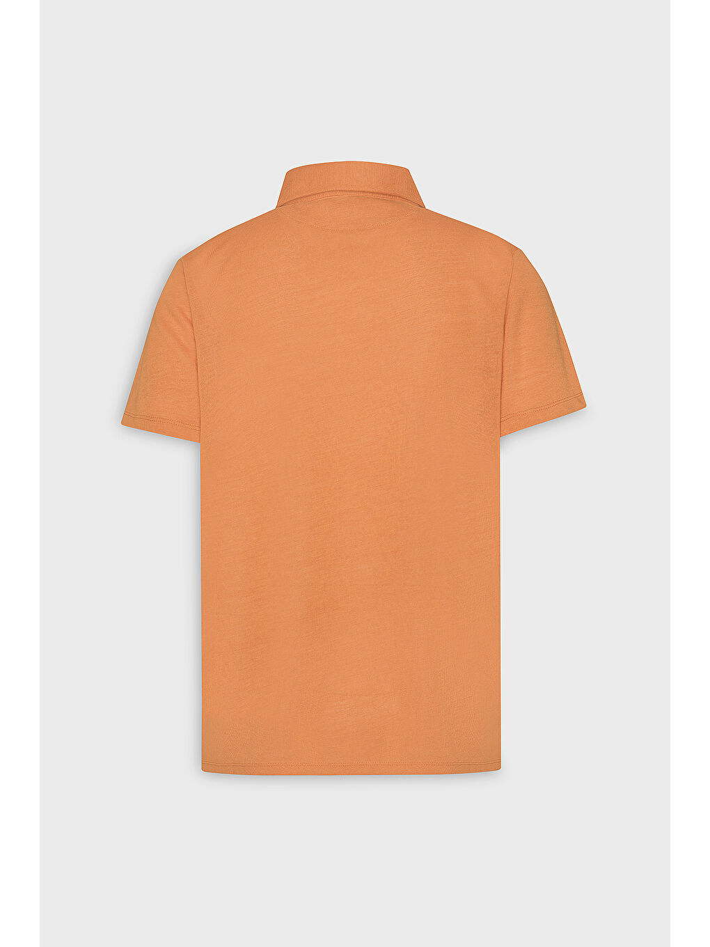 Erkek Turuncu Dar Kesim Polo Yaka Düz Casual Tişört-2