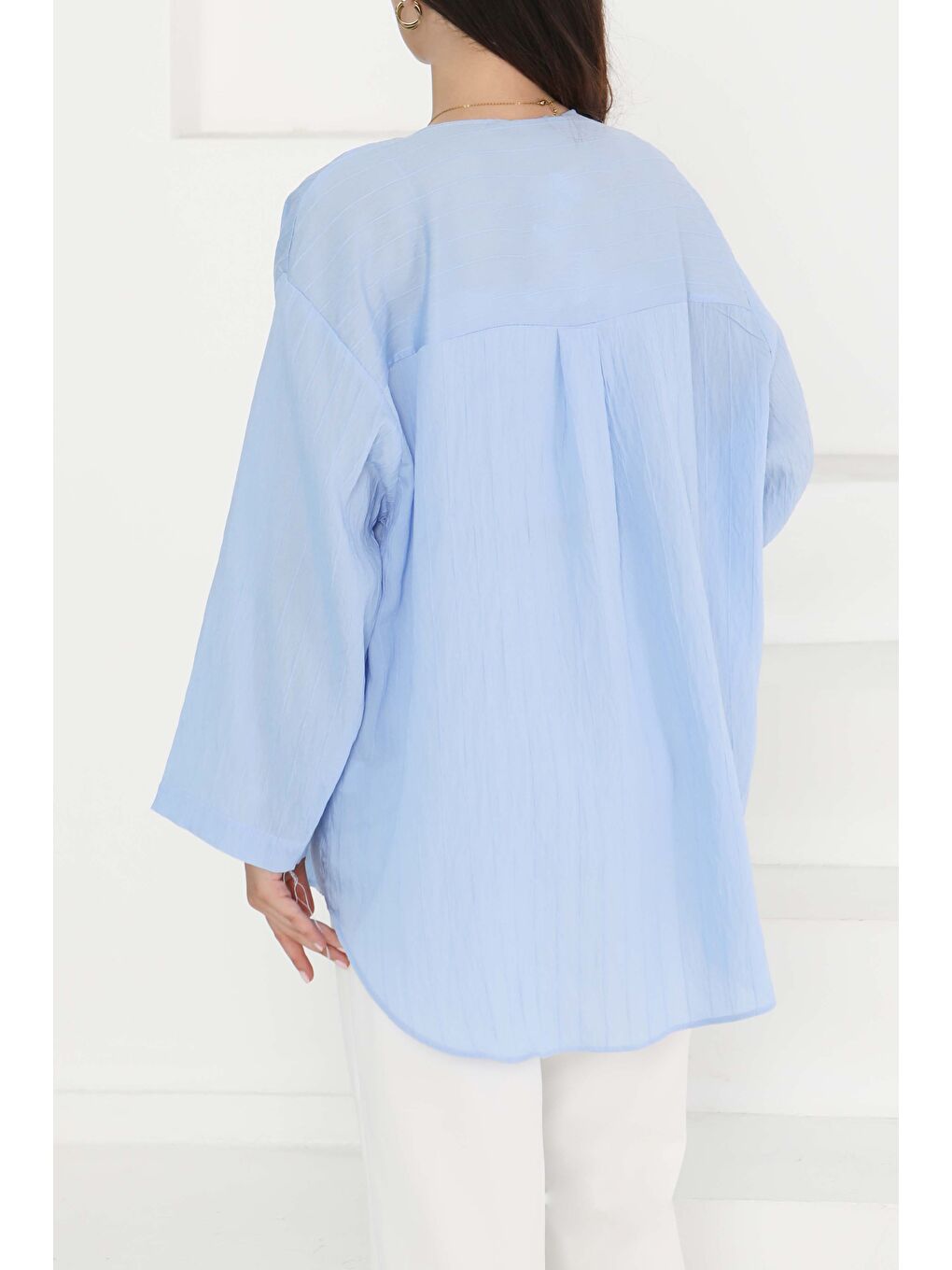 Bağlamalı Ceket Bebe Mavi - 27486-4