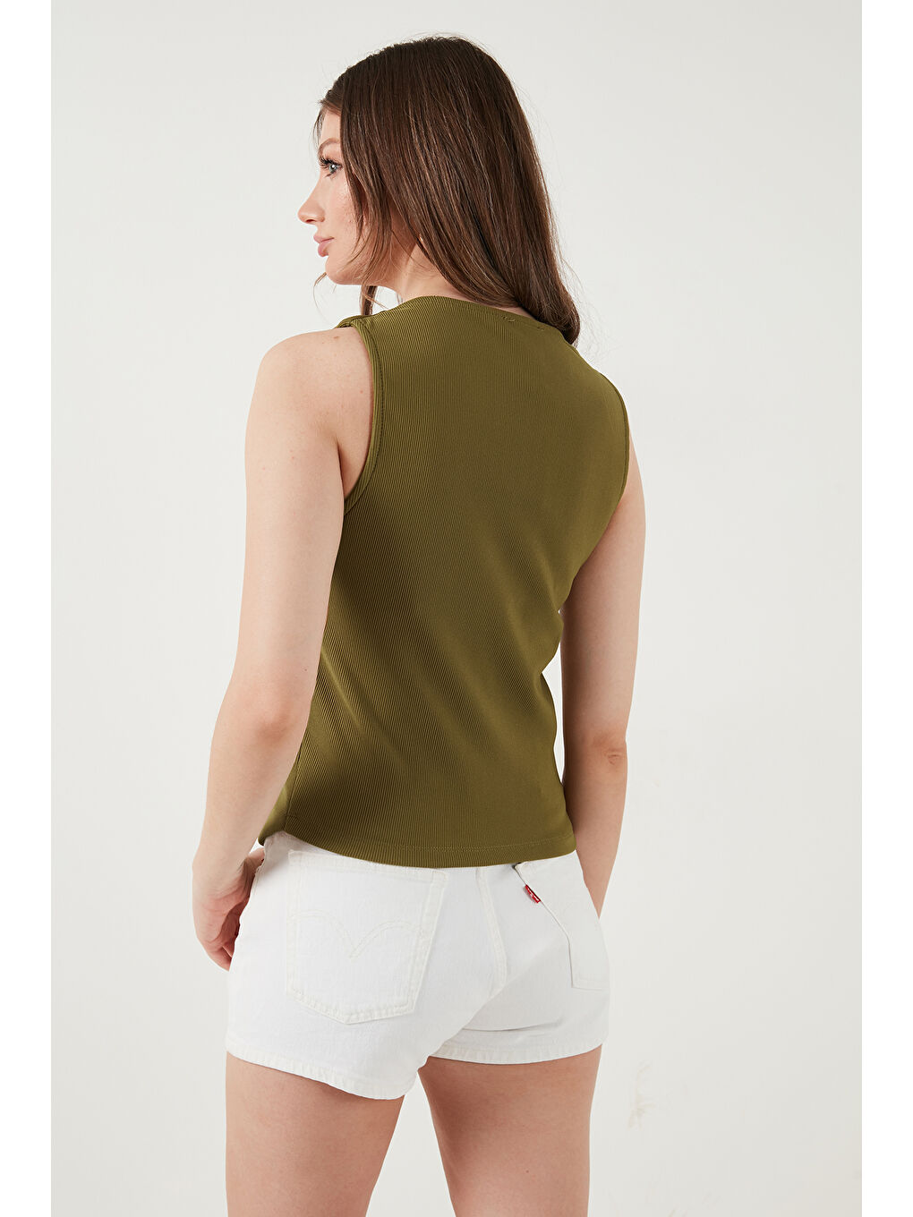 Yeşil Fittili Regular Fit V Yaka Düğmeli Kadın Yelek 5866559-6