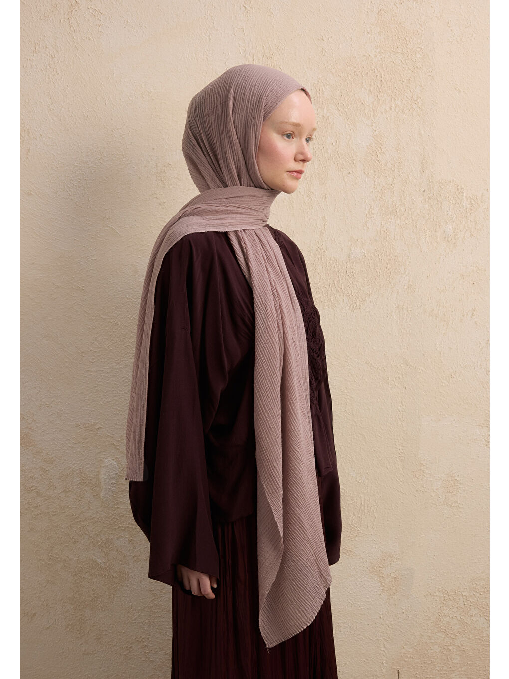 Lila Modal Krinkıl Şal Lavanta-3