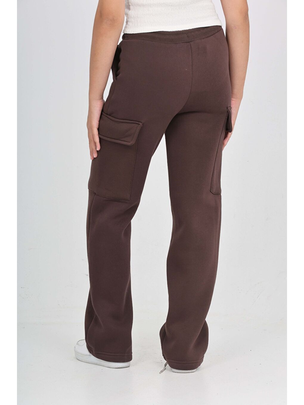 Kahverengi Kız Çocuk Kargo Cep Detaylı Eşofman Alt-2