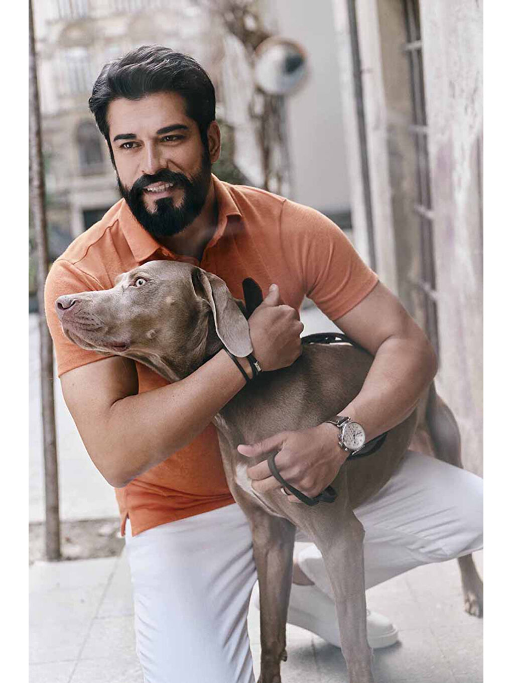 Erkek Turuncu Dar Kesim Polo Yaka Düz Casual Tişört-8