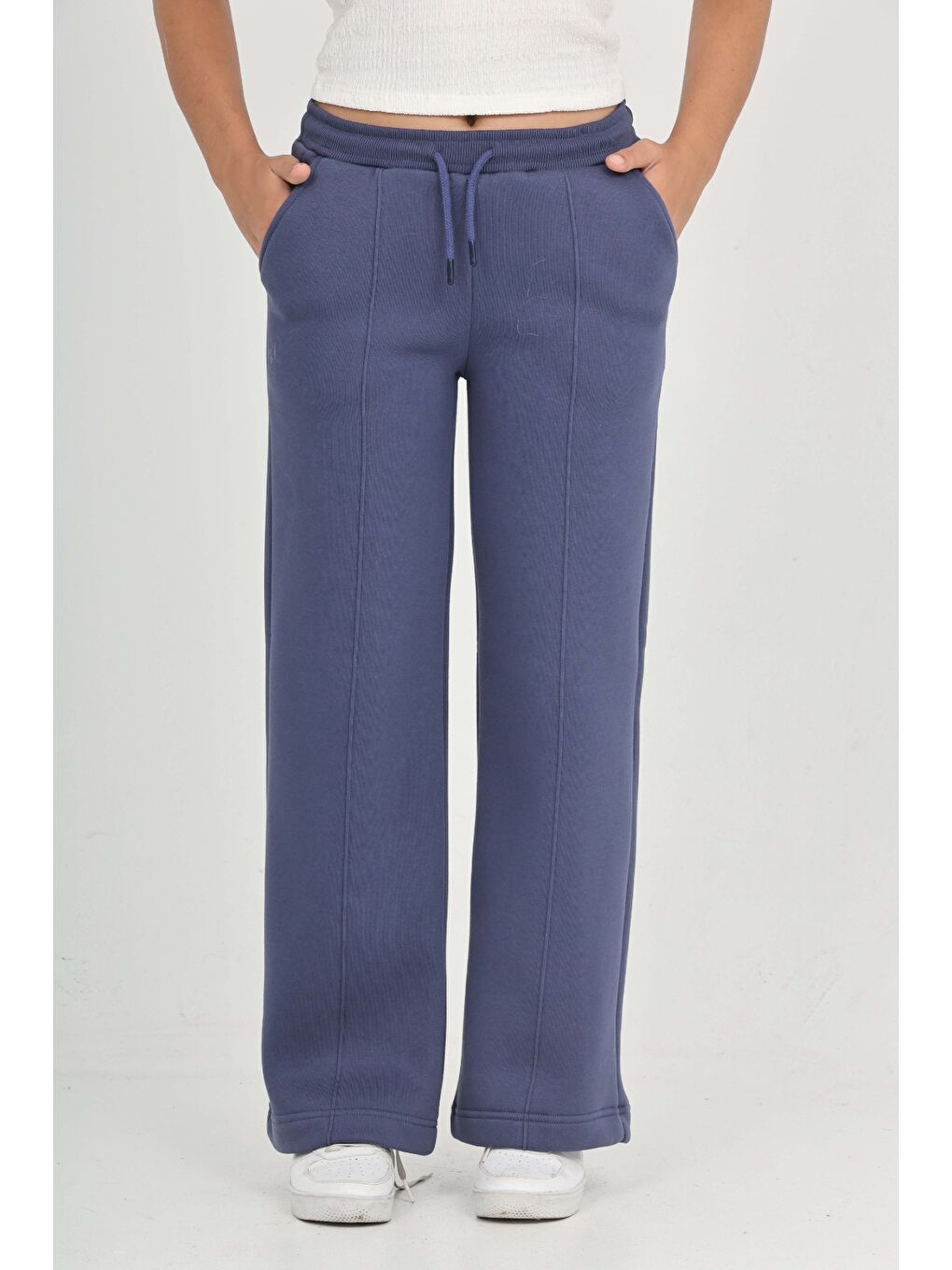 İndigo Kız Çocuk Nervür Detaylı Eşofman Alt