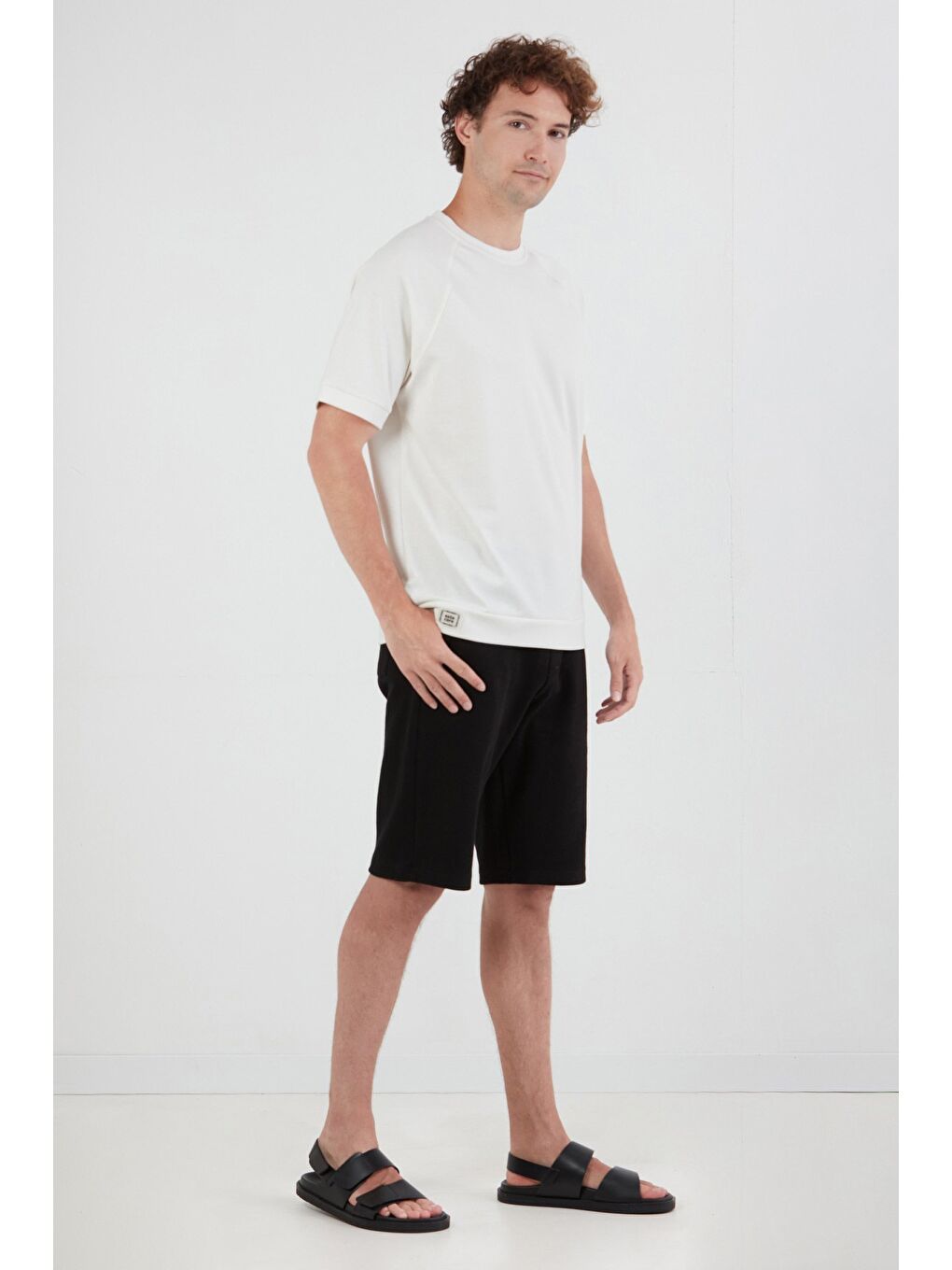 Ekru Basic Kırçıllı Reglan Kol Tişört-2