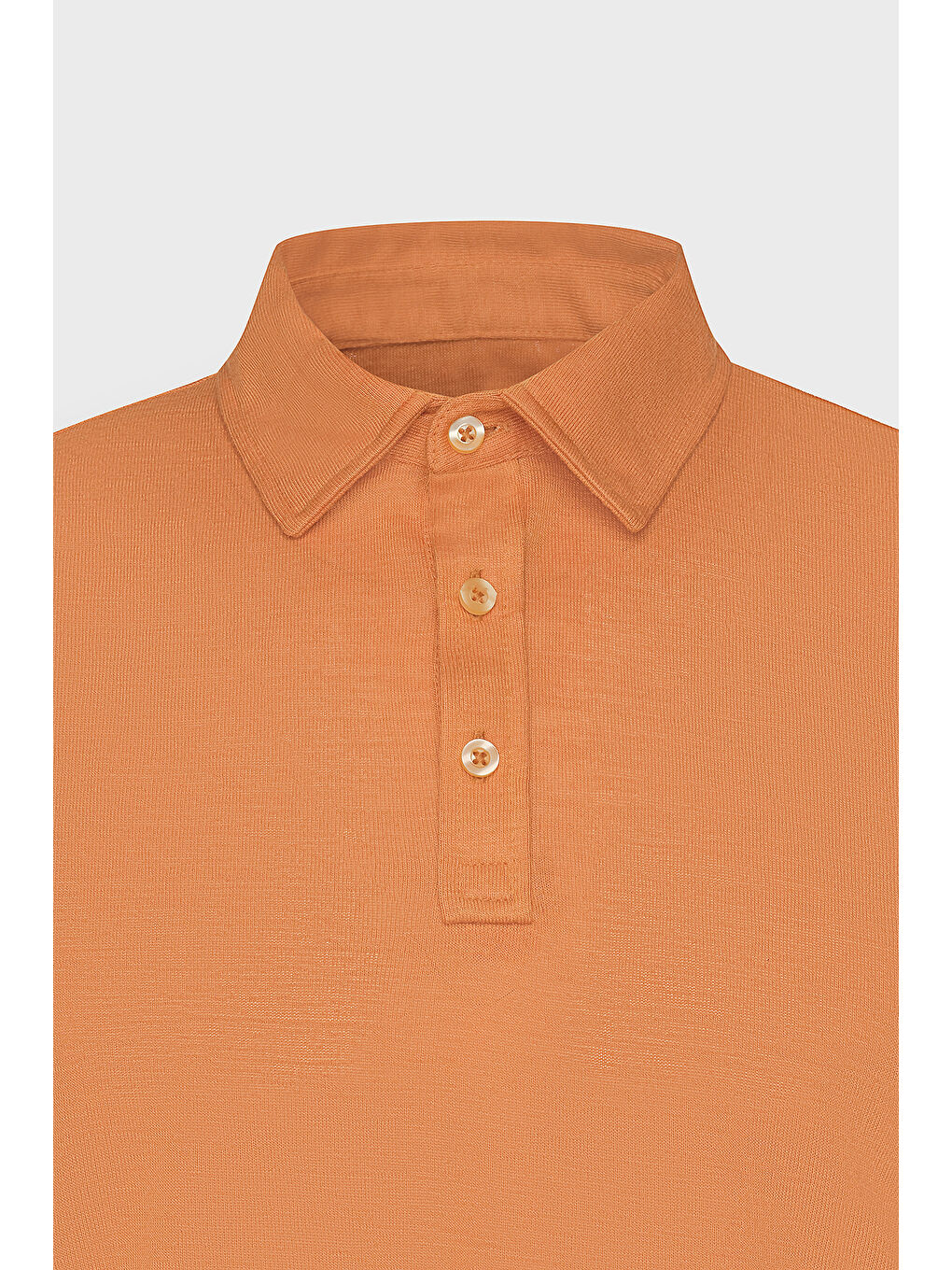Erkek Turuncu Dar Kesim Polo Yaka Düz Casual Tişört-10