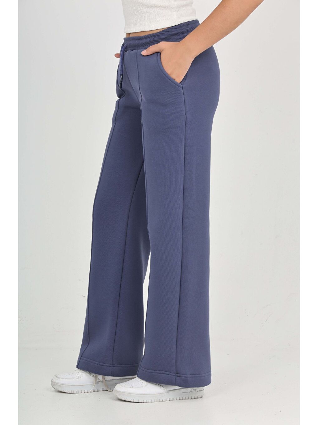 İndigo Kız Çocuk Nervür Detaylı Eşofman Alt-2