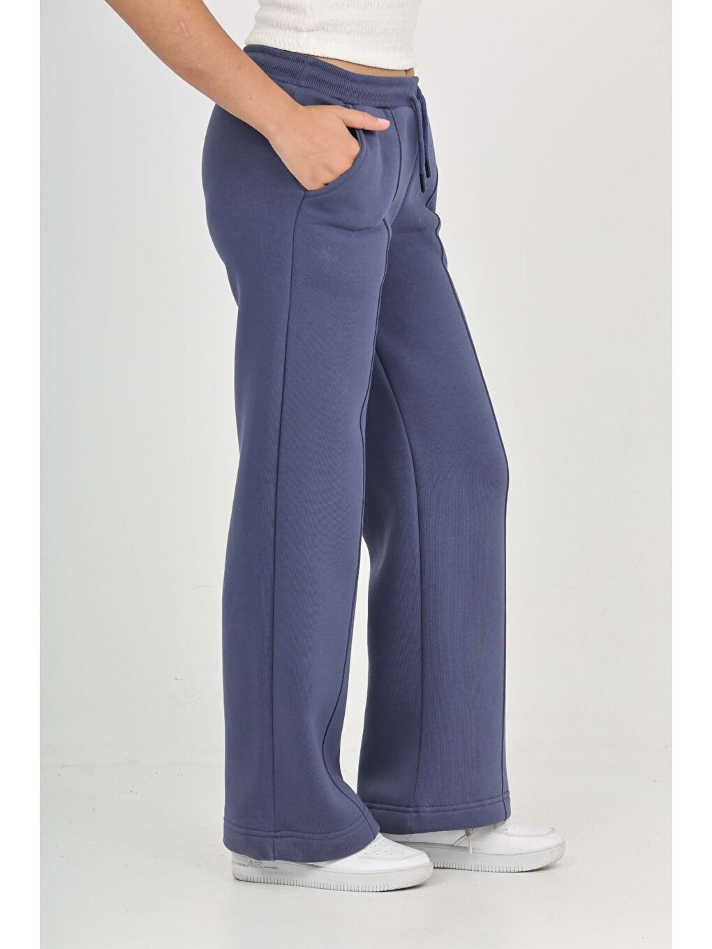 İndigo Kız Çocuk Nervür Detaylı Eşofman Alt-3