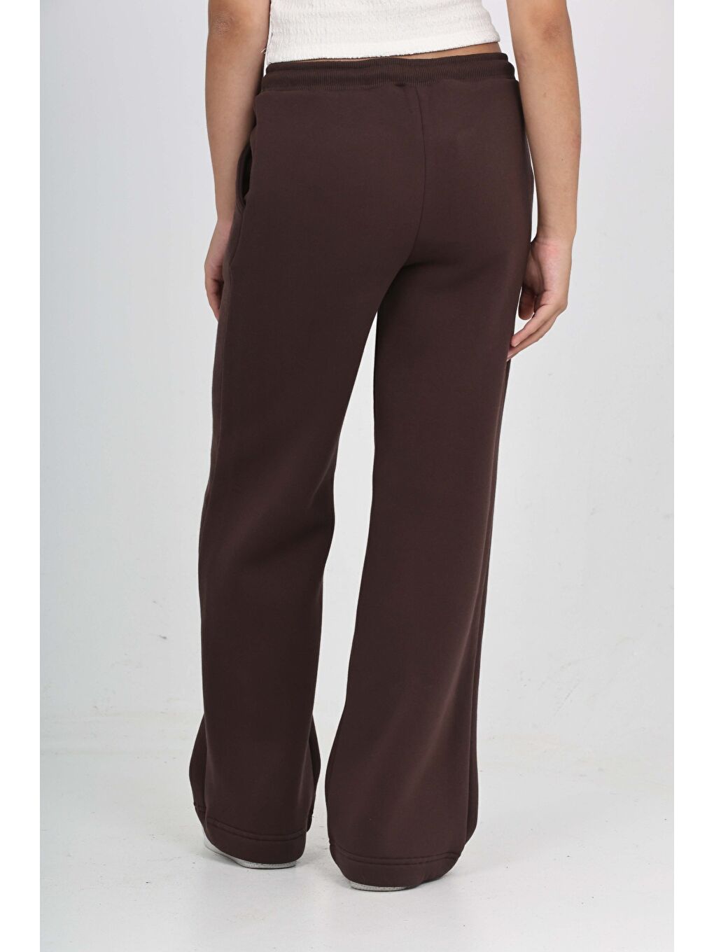 Kahverengi Kız Çocuk Nervür Detaylı Eşofman Alt-2