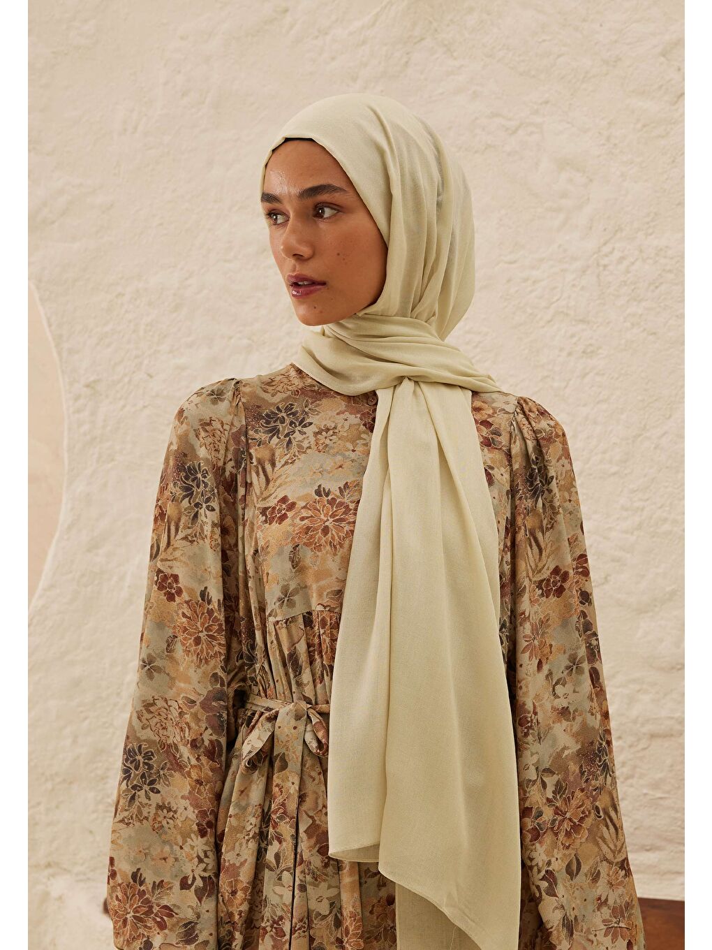 Bej Rami Viskon Şal Kum-2