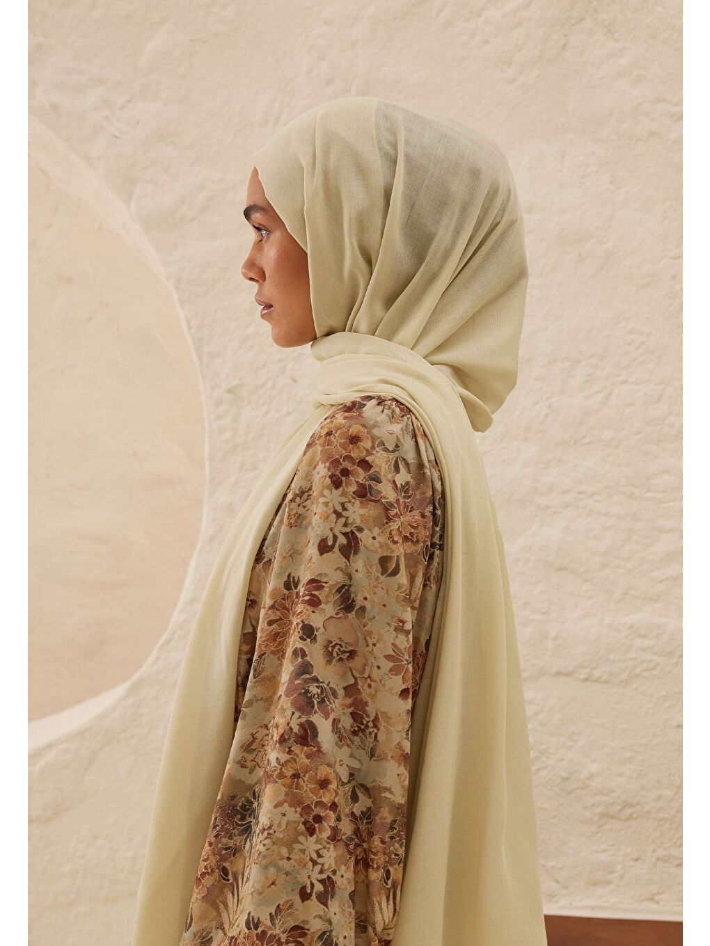 Bej Rami Viskon Şal Kum-3