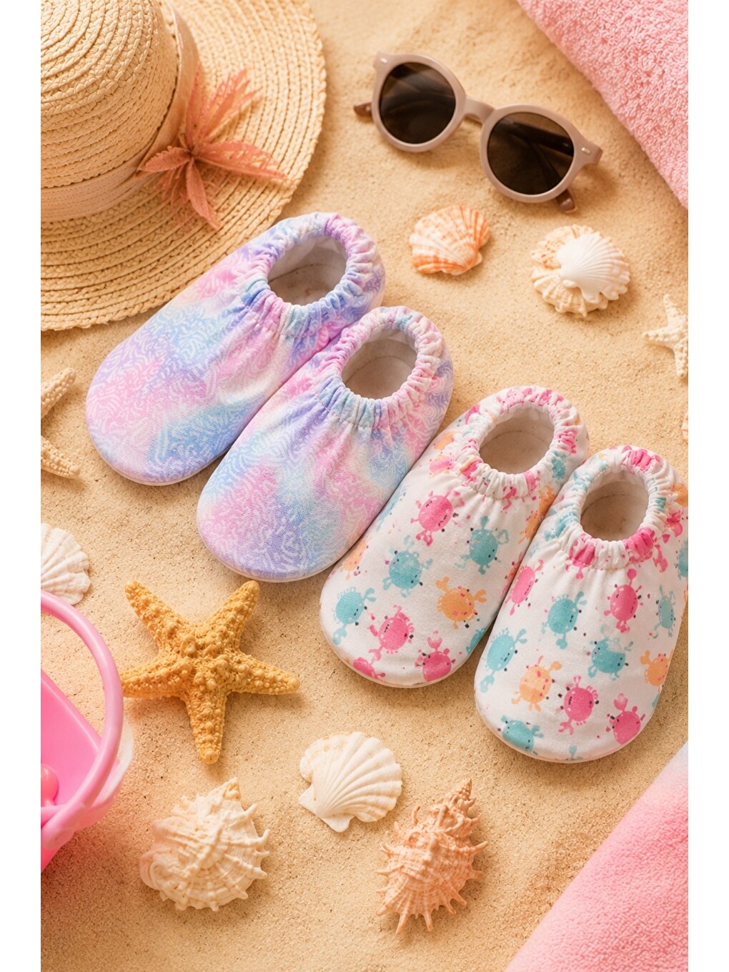 Pembe Baby Kaymaz Tabanlı Unisex Bebek Çocuk Deniz Ayakkabısı Ve Havuz Patiği-1