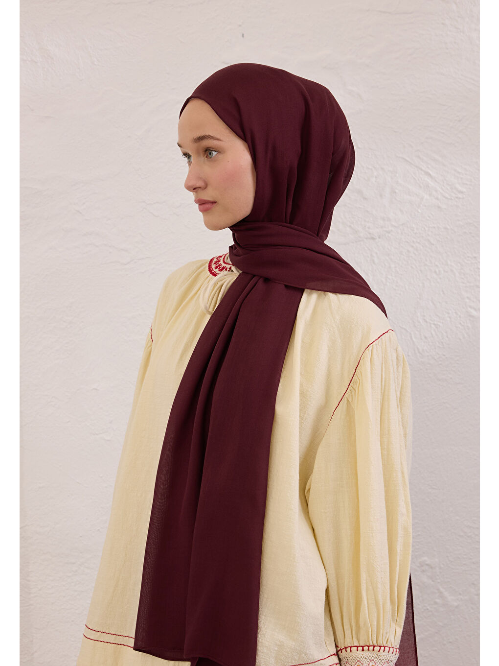 Soft Viskon Şal Bordo-2