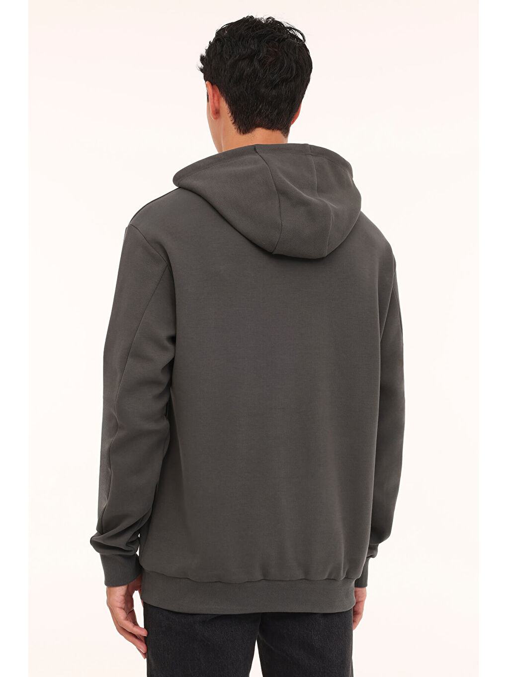 Gri M-HORTON HOODIE 4PR Antrasit  Erkek Kapüşonlu Sweatshirt Hoodie-1