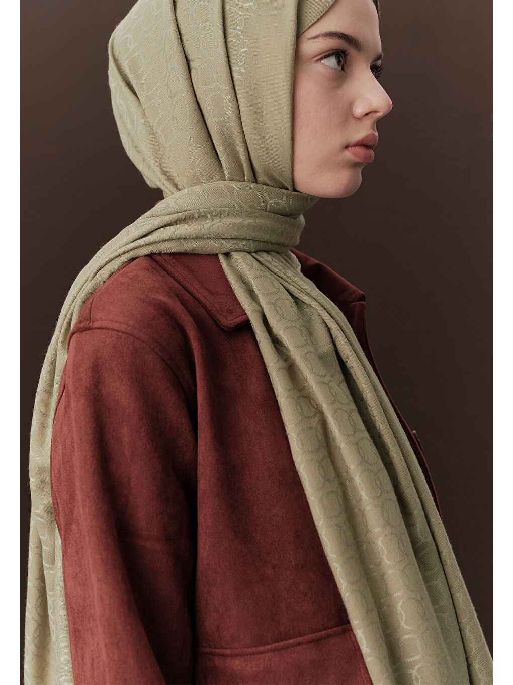 Yeşil Premıum Yünlü Düz Şal Çağla-2