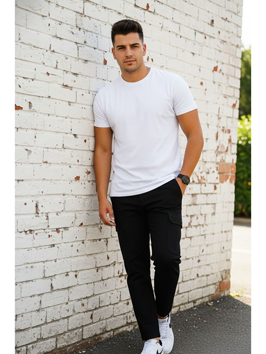 Antrasit ERKEK KÖRÜKLÜ JOGGER PAÇA LASTİKSİZ PANTOLON-2