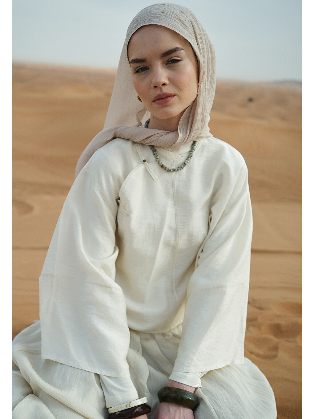 Modal Krinkıl Şal Bej-4