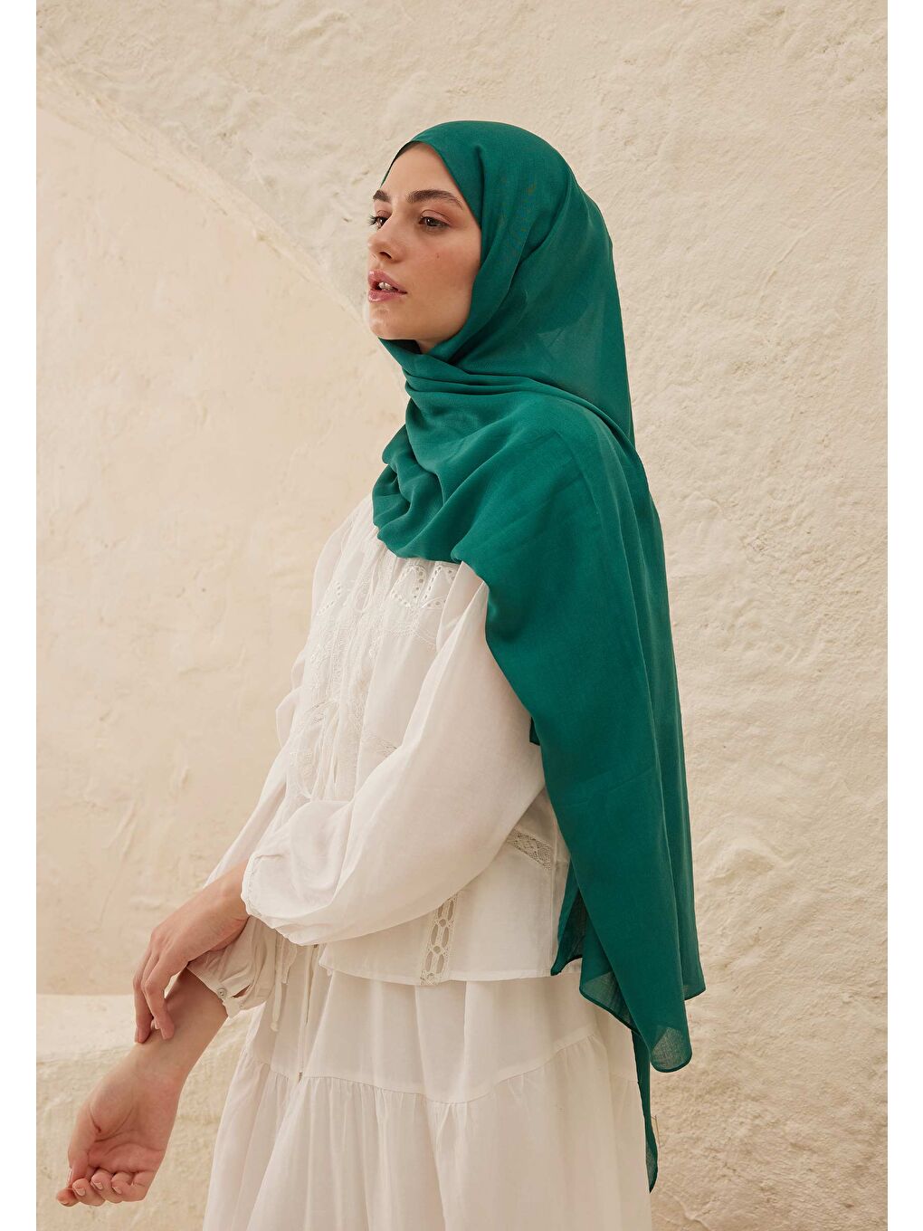 Rami Viskon Şal Koyu Yeşil-1