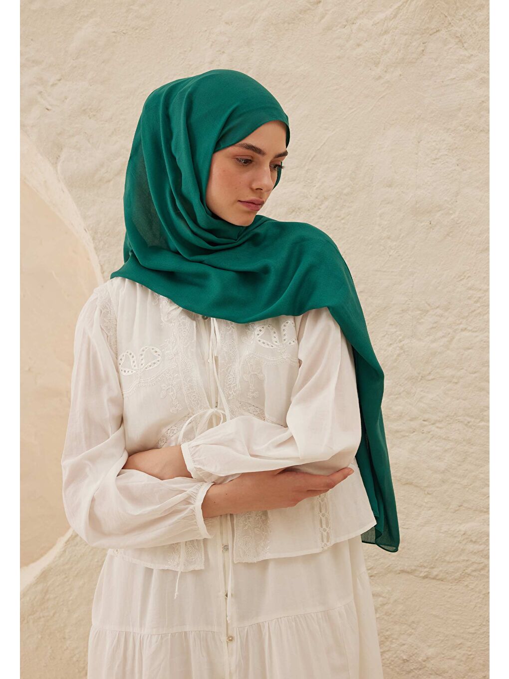 Rami Viskon Şal Koyu Yeşil-2