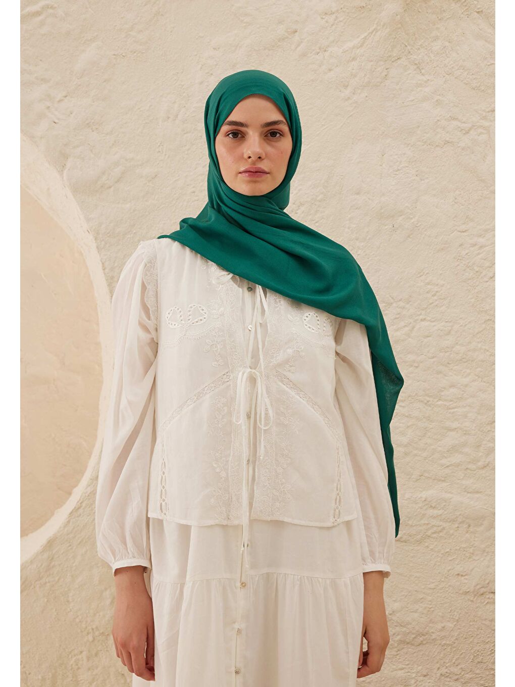 Rami Viskon Şal Koyu Yeşil-3