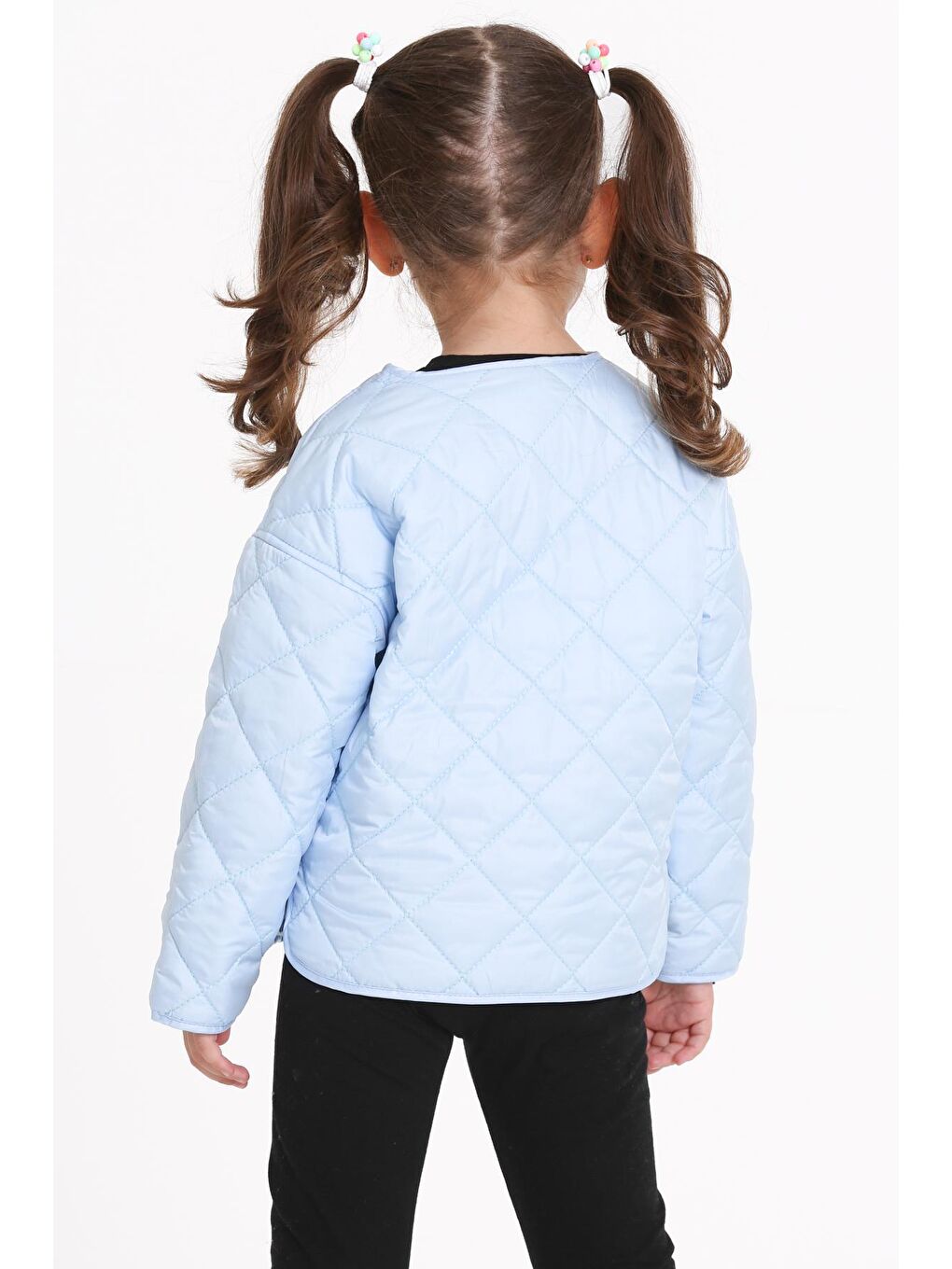 Kız Çocuk Mavi Kruvaze Kapama Kapitone Mevsimlik 1-6 Yaş Mont - 23237-4-4