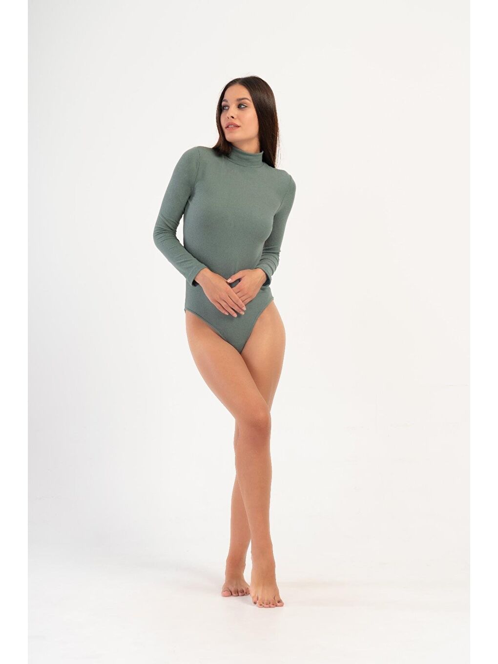 Kadın Yakalı Çıtçıtlı Termal Body 405155 / 409004 Haki-1