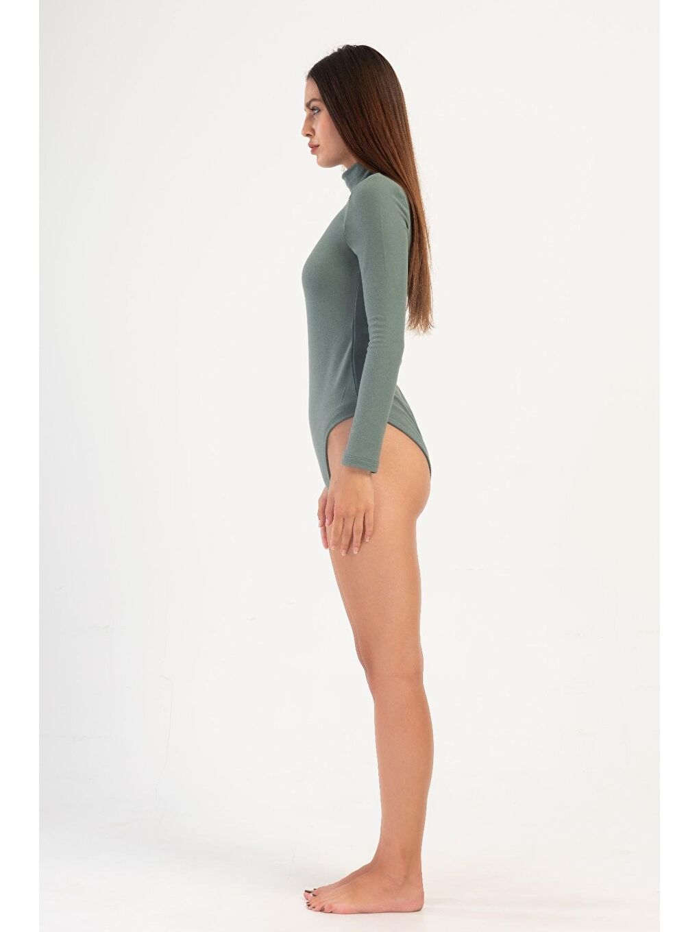 Kadın Yakalı Çıtçıtlı Termal Body 405155 / 409004 Haki-3