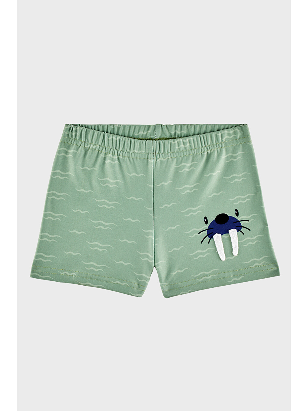 Haki Mors Desenli Lastikli Bel Boxer Mayo Short SR2636000001
