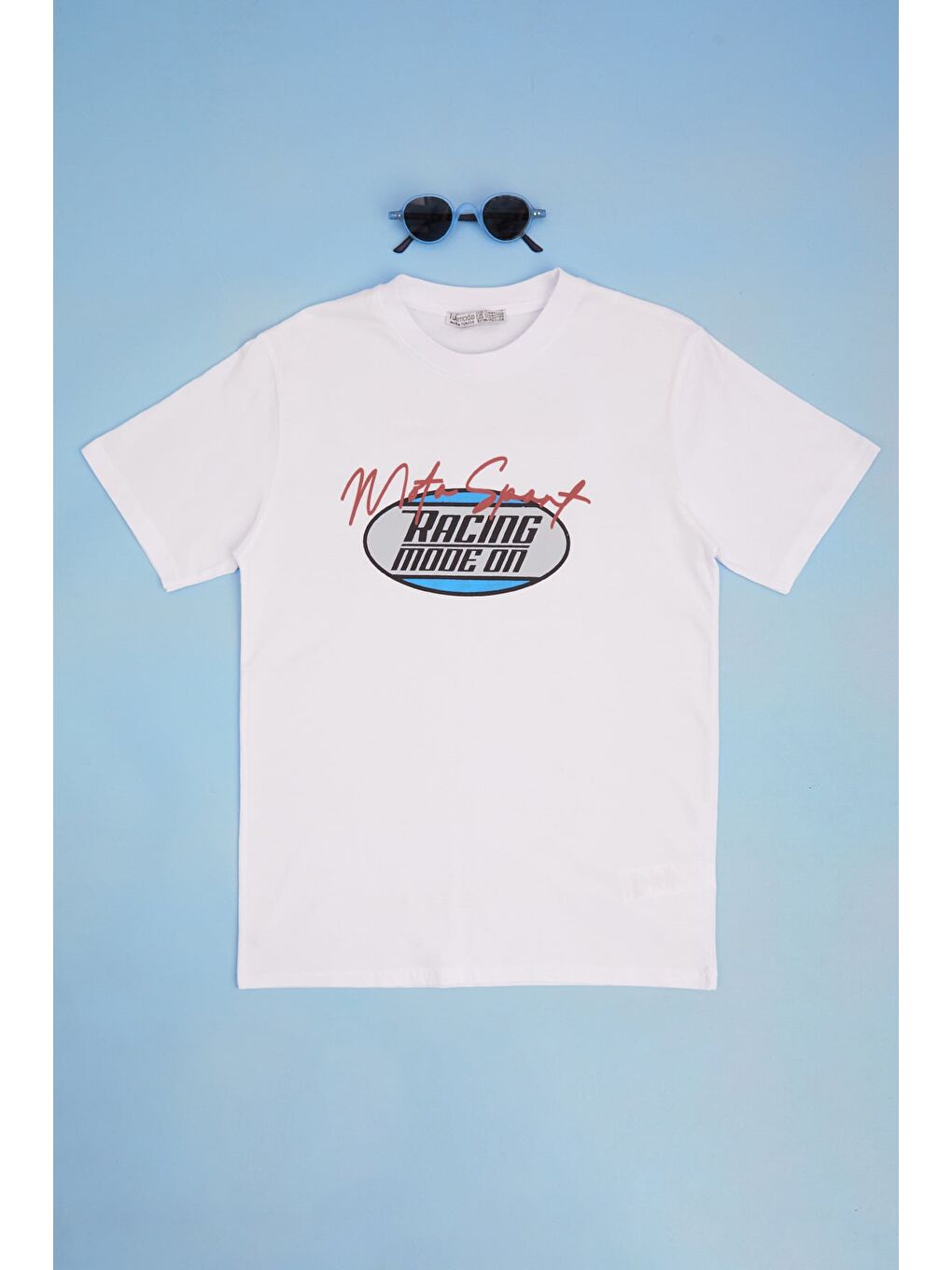 Beyaz Racıng Mode On Baskılı Erkek Çocuk Tişört