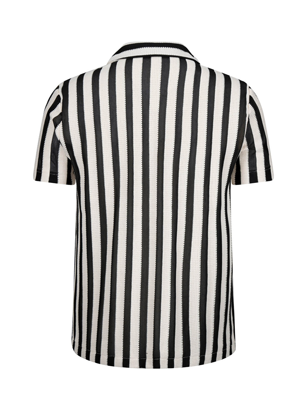 Ekru Çizgili Regular Fit Polo Yaka-2