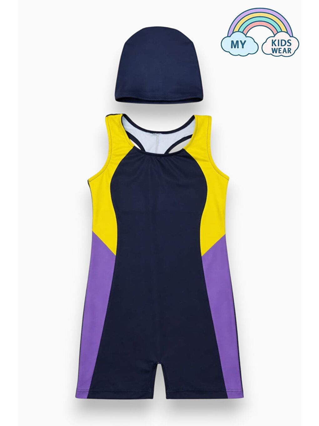 Lacivert Kız Çocuk Deniz Yüzücü Mayoları 5-16 Yaş 12601