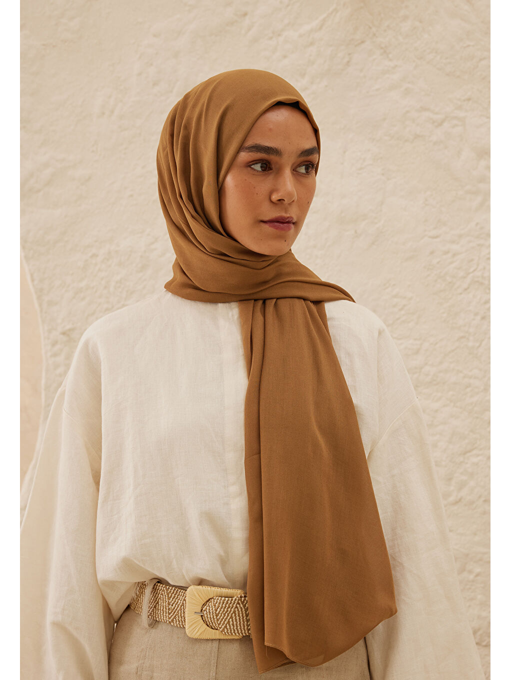 Bej Rami Viskon Şal Ceviz-3