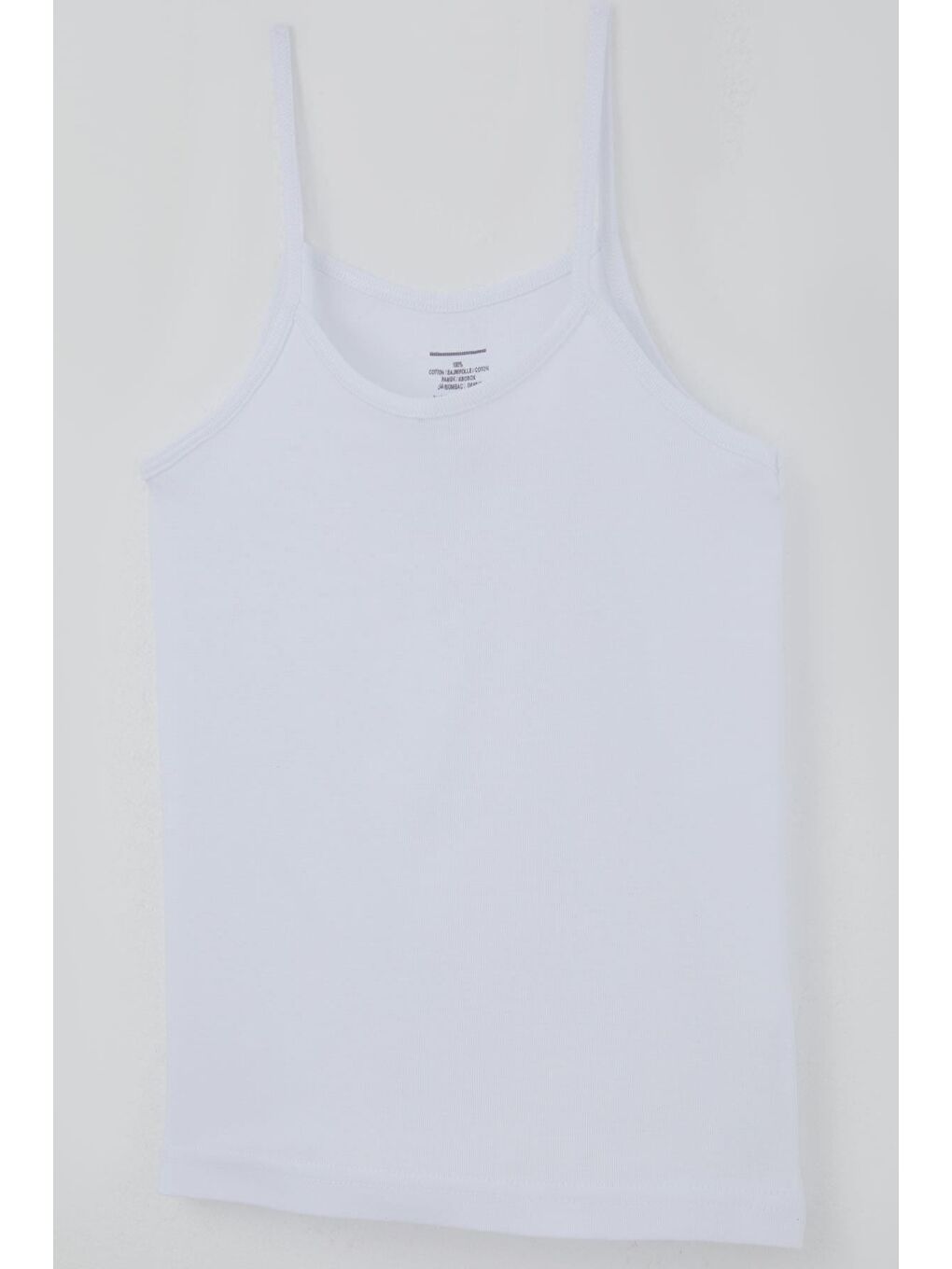 Kız Çocuk Atlet İp Askılı Basic Beyaz (5-14 Yaş)-2