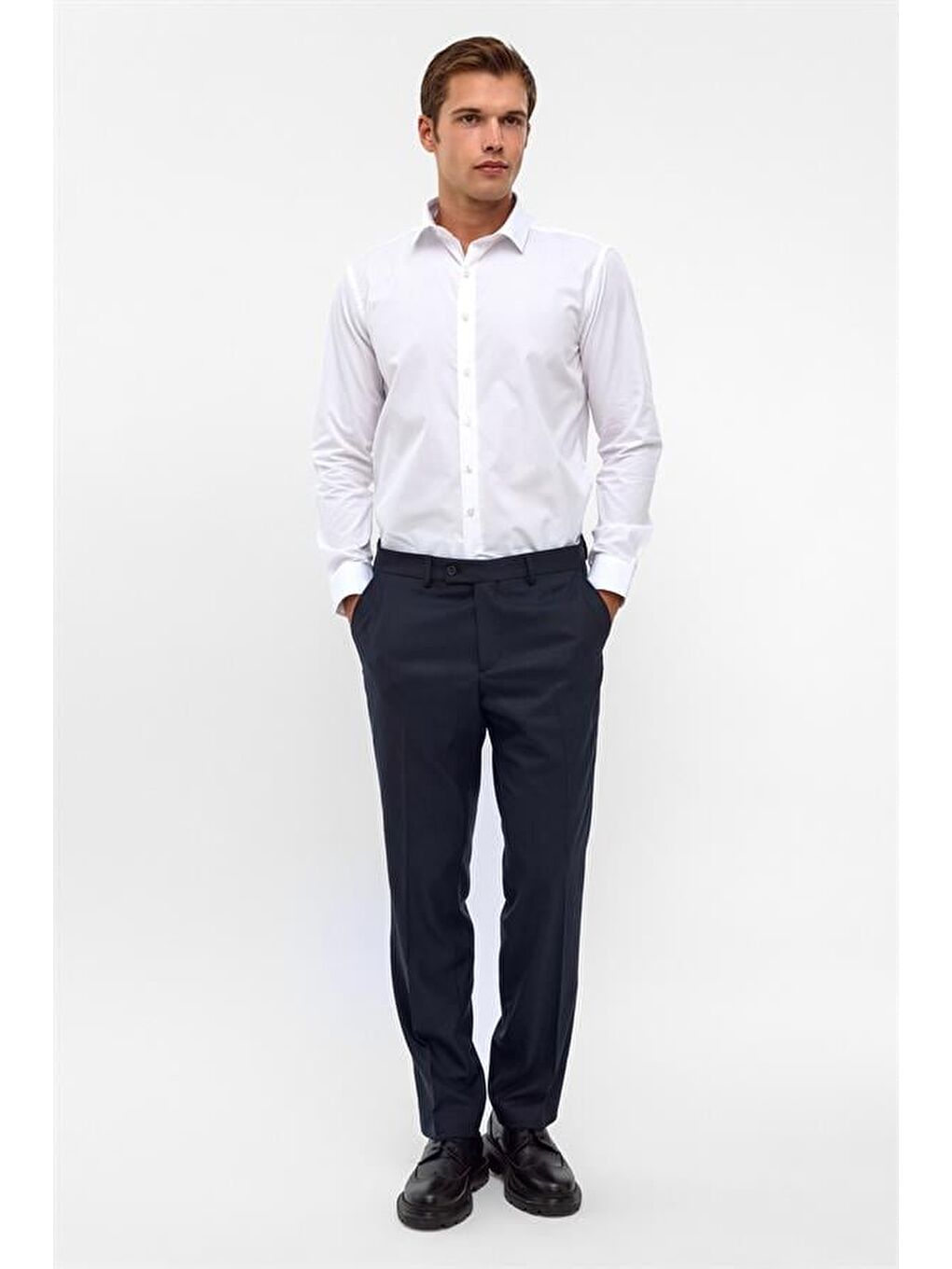 Lacivert Regular Desenli Pantolon