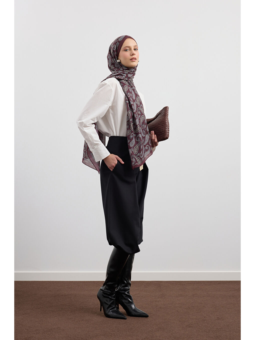 Mor Pamuk Şal Lune Mürdüm-3