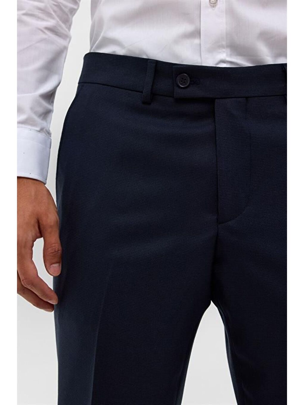 Lacivert Regular Desenli Pantolon-3