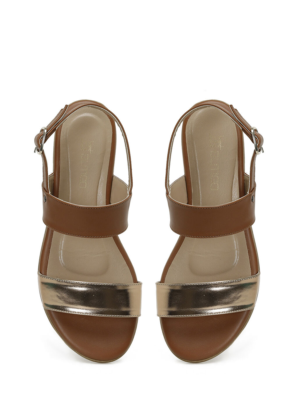 Kahverengi 25S-270 5FX Taba Kadın Düz Sandalet-3