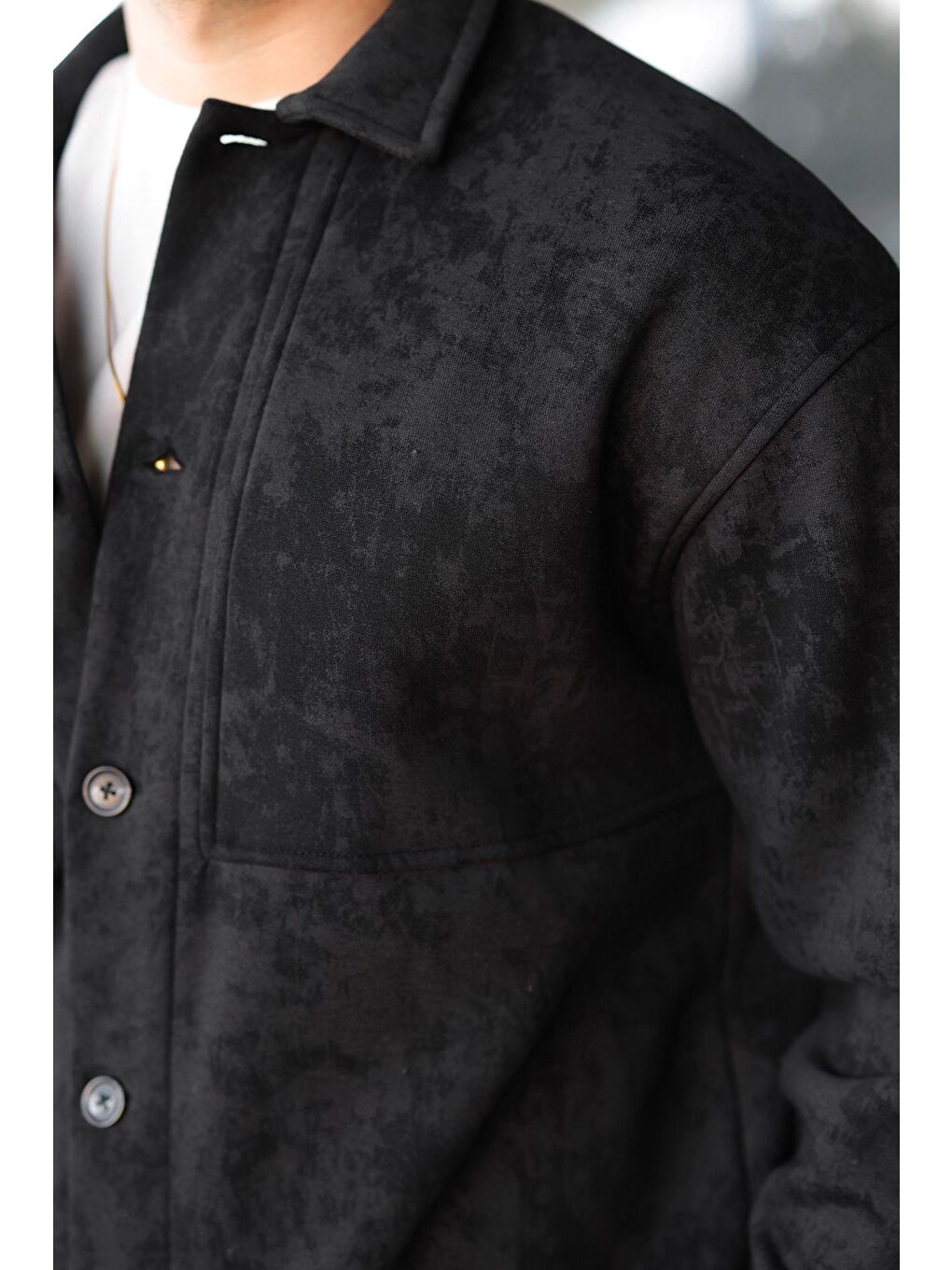 Siyah İçi Polarlı Gömlek Ceket E6767-2