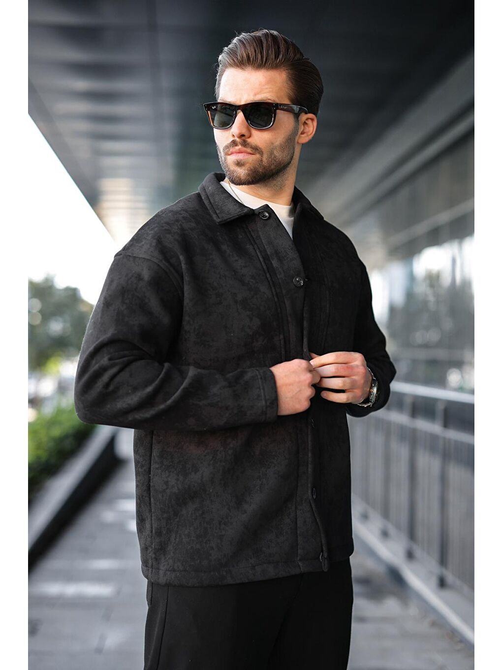 Siyah İçi Polarlı Gömlek Ceket E6767-3