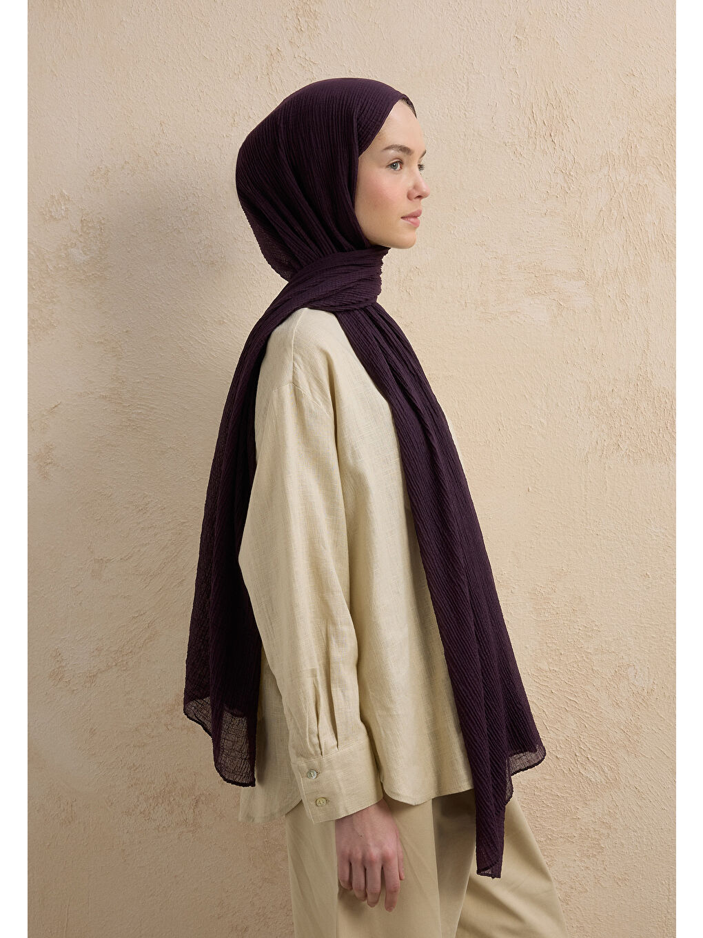 Modal Krinkıl Şal Mor-1