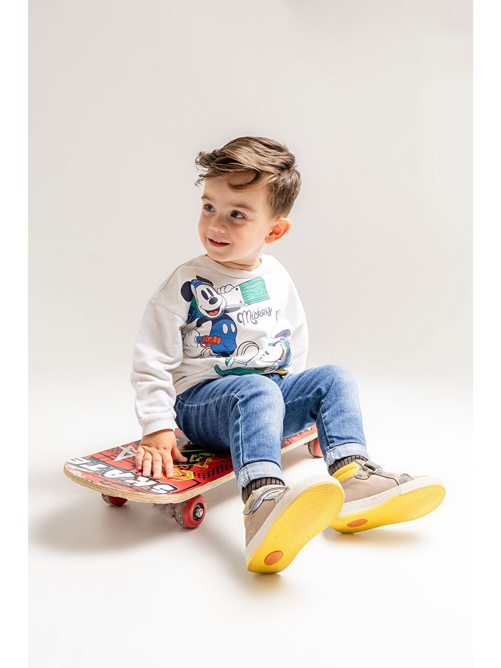 Erkek Bebek Gri Hakiki Deri Suya Dayanıklı Anatomik İlk Adım Bot-1