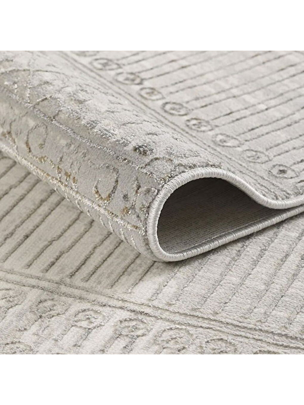 London Ribbon Tozumaz Antialerjik Halı - Gri - 120x180 cm-3