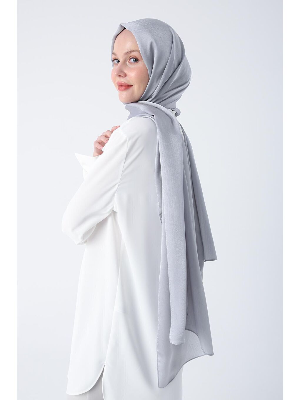 Gri Düz Janjan Şal-1