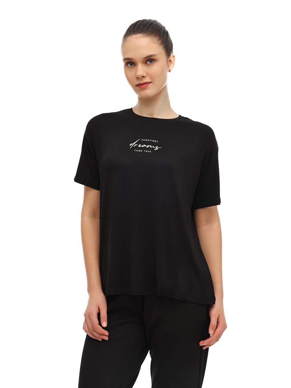 WL 11PONTO 6FX Siyah Kadın Kısa Kol T-Shirt