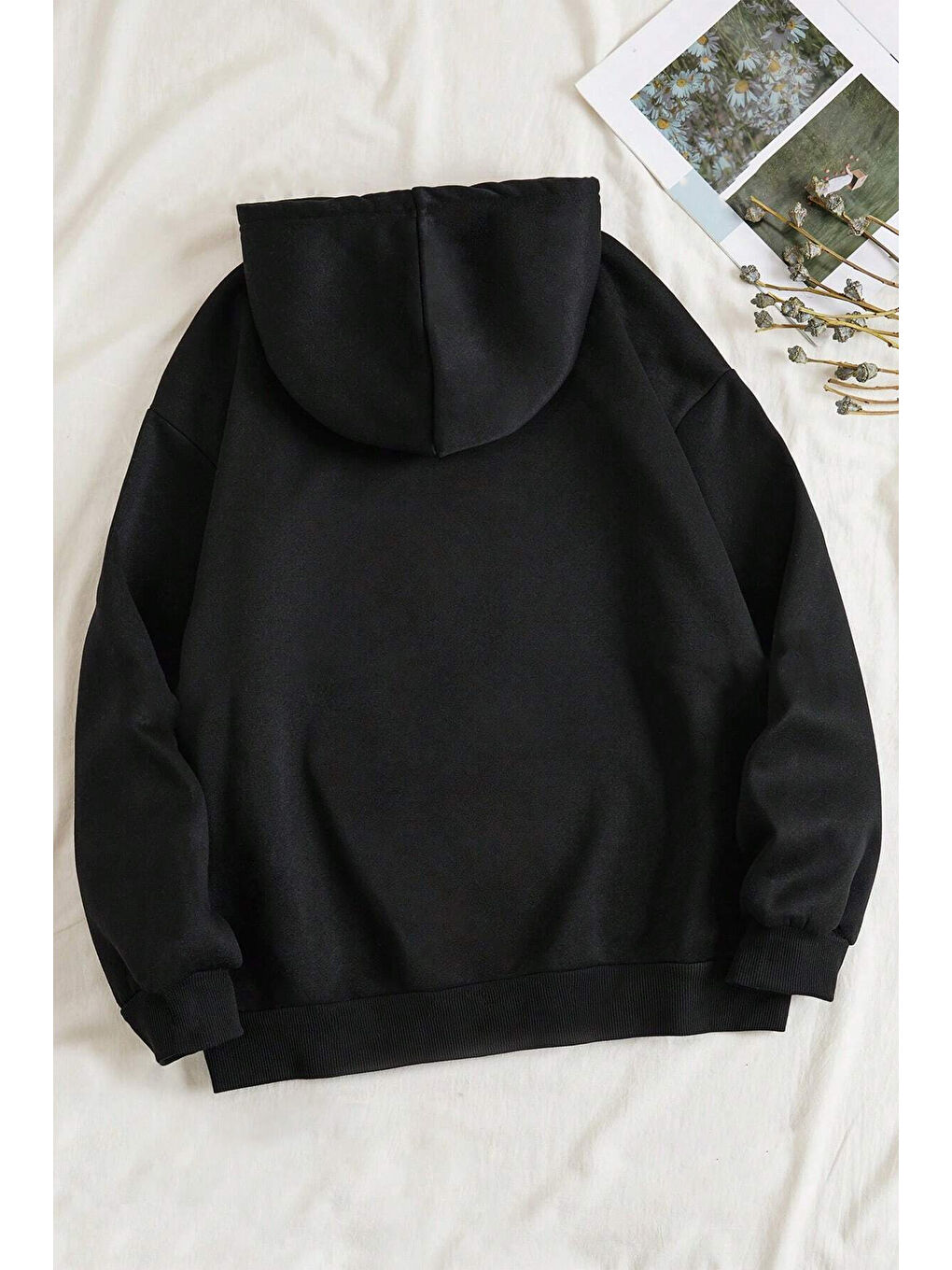 uyguntarz Siyah Answer me Baskılı Oversize Sweatshirt - 1