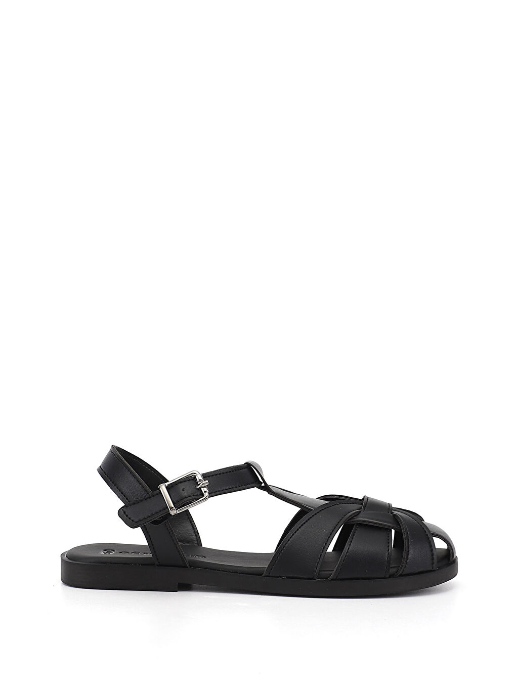 Siyah Kadın SİYAH Cırt Bantlı Burnu Kapalı Sandalet