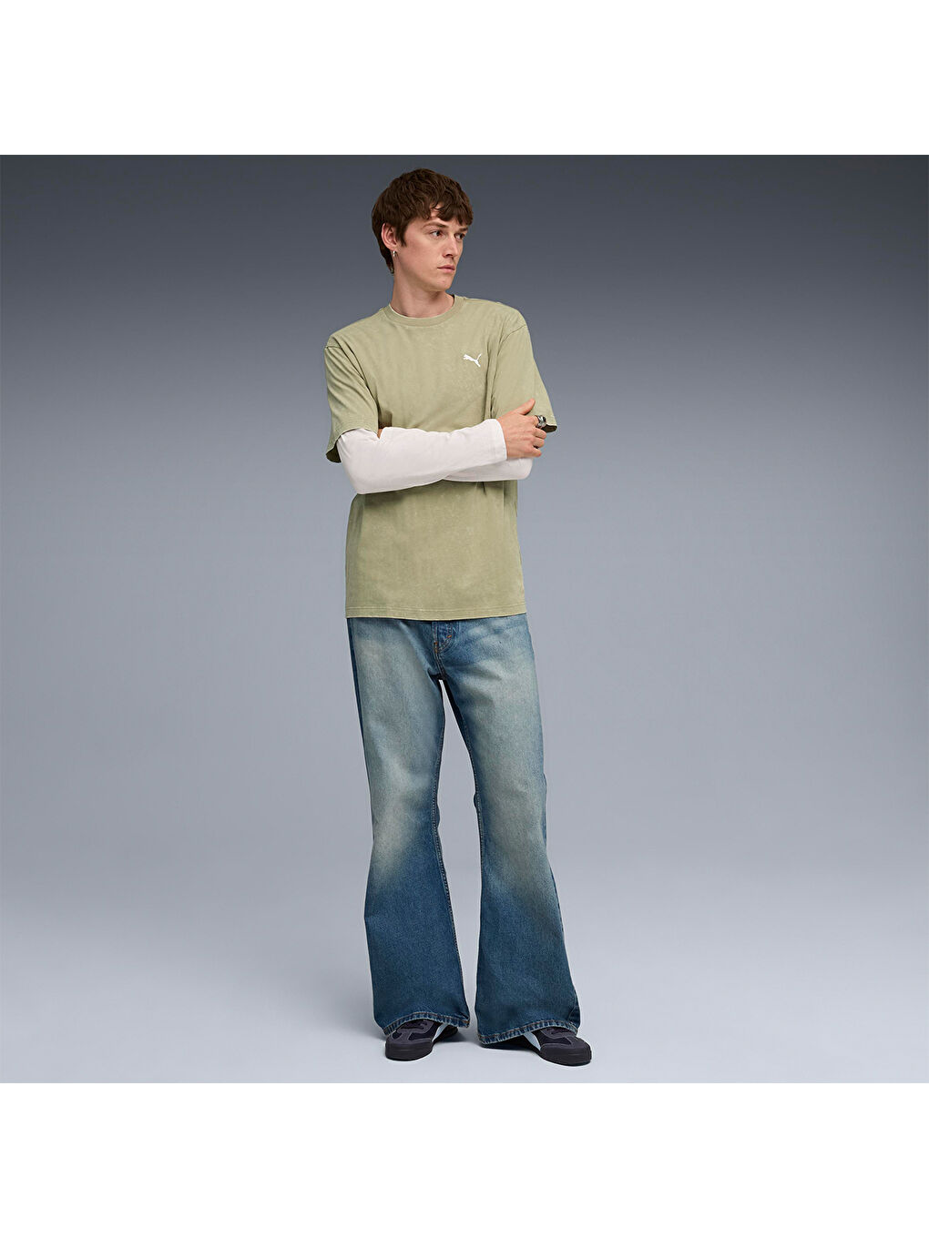 Essentials Elevated Wash Erkek Yeşil Tişört-2