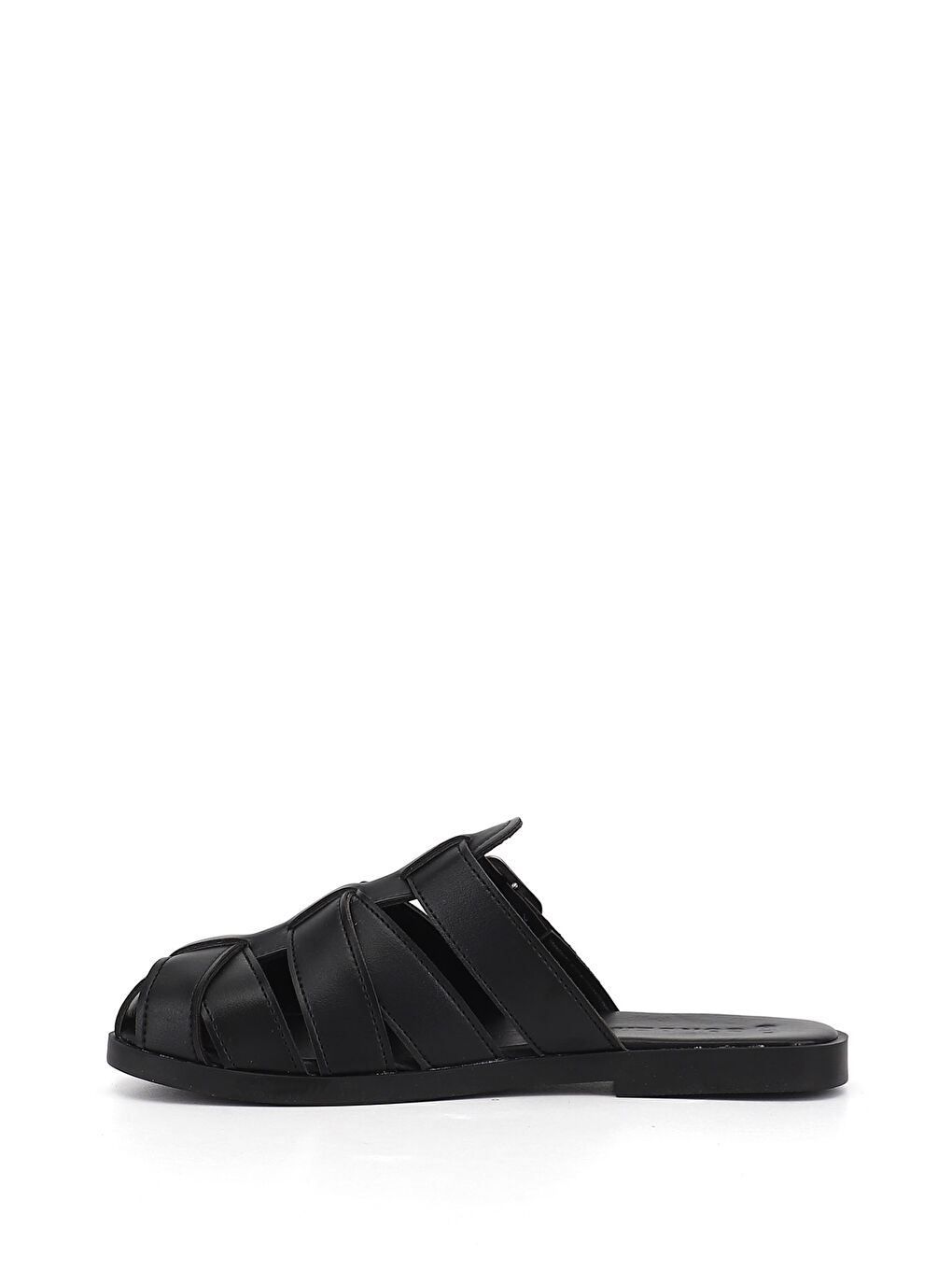 Siyah Kadın SİYAH Bantlı Burnu Kapalı Terlik-3