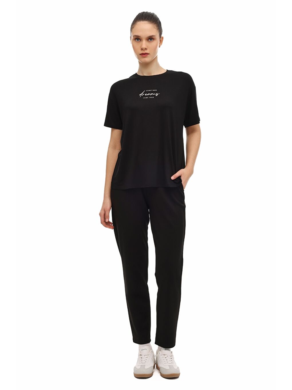 WL 11PONTO 6FX Siyah Kadın Kısa Kol T-Shirt-2